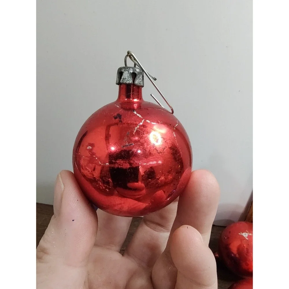 Vintage Mercury Glass Ball Christmas Ornaments 1 25